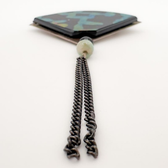 Alone Larsen Sterling Silver Brooch Modernist w Inlay Tassel "Romance Series" - Picture 7 of 13